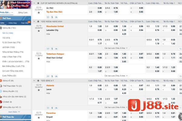 Kinh nghiệm chọn kèo thể thao J88 để tỷ lệ thắng cao