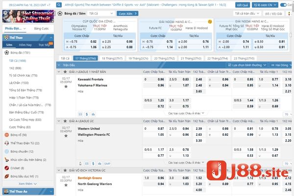 Lý do vì sao nên tham gia cá cược thể thao tại nhà cái J88